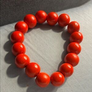 Plunder Red Beaded Stretch Bracelet